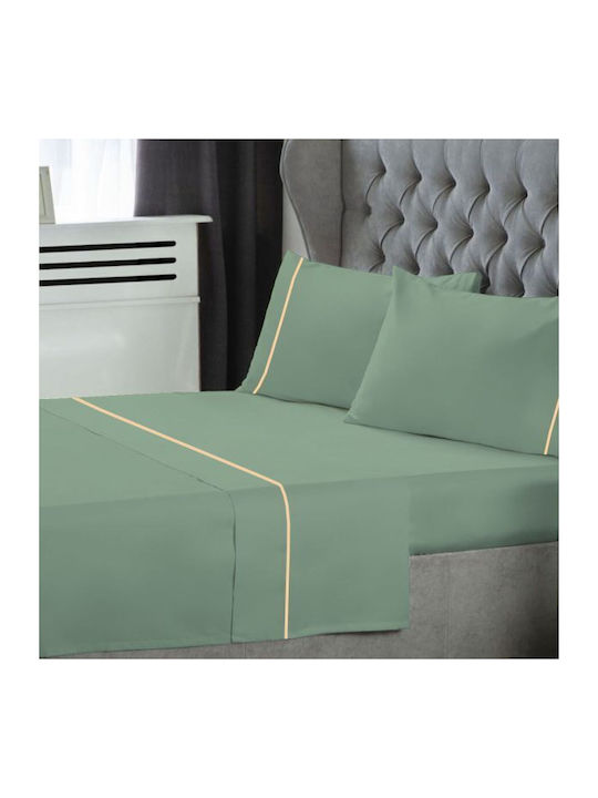 Le Blanc Sheet Sets Queen with Elastic 160x200+35cm. Green 4pcs