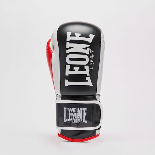 Leone 1947 Boxing Gloves made of Synthetic Leather for Match Black