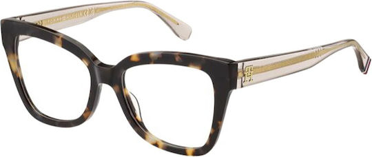 Tommy Hilfiger Plastic Eyeglass Frame Brown Tortoise TH2053 1ZN