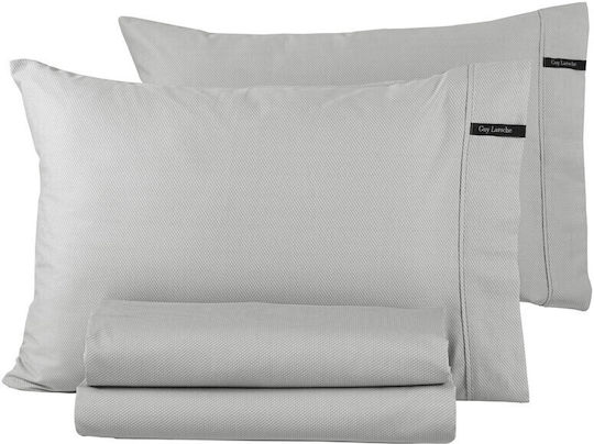 Guy Laroche Duvet Cover Cotton Satin Queen 225x245 Minimal Silver