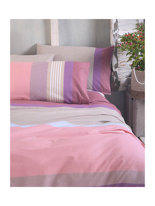 Rythmos Savoy Super Double Duvet Cover Set with Pillowcases 225x250 Ροζ - Σετ Παπλωματοθηκη Next