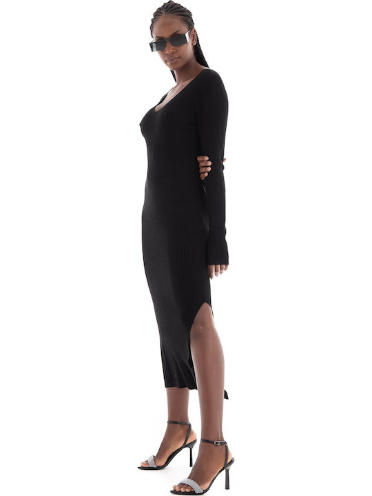Life Midi Dress Knitted Black