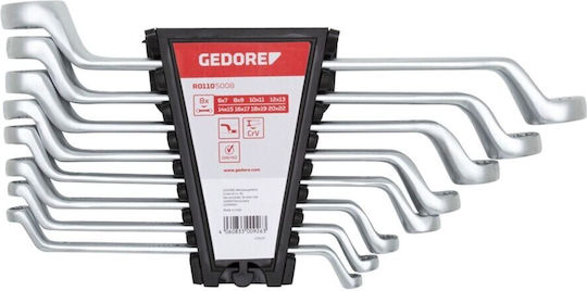 Gedore Set 8 Doppelt Polygon-Schlüssel Gebogen