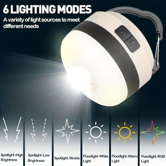 YD2310 Λάμπα Led Επαναφορτιζόμενη για Camping με Φακό & Powerbank