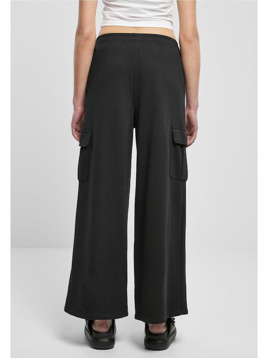Women's High-waisted Fabric Trousers Black