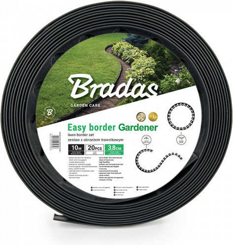 Bradas Plastic Garden Hedge in Black Colour 5cm x 10m 20 Pieces