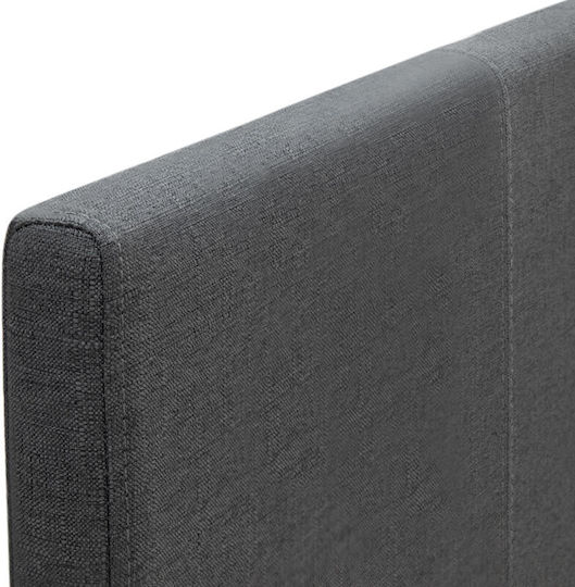 Flat Bett Übergröße Mit Stoff bezogen Charcoal mit Latten für Matratze 160x200cm