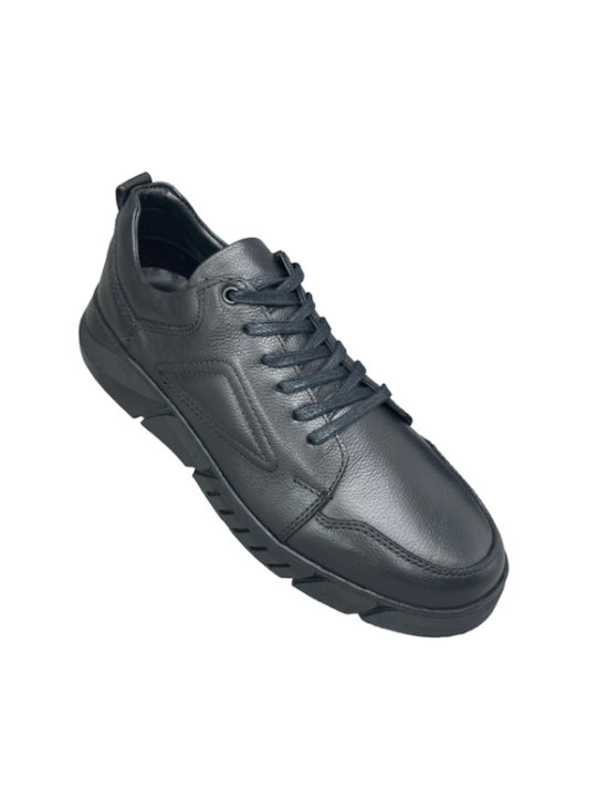 Smart Steps Leder Herren Freizeitschuhe Schwarz