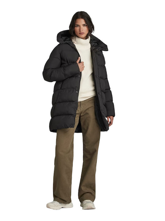 Women's Short Puffer Jacket for Winter Black