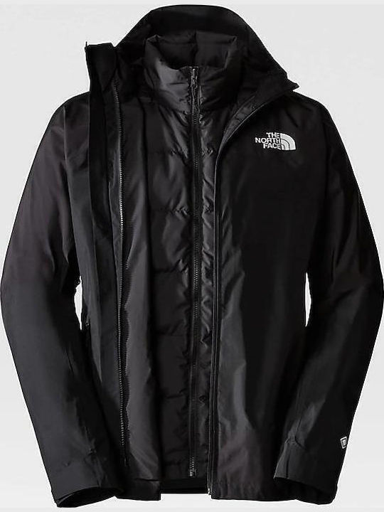 3 in 1 Winter Jacket Waterproof and Windproof Black