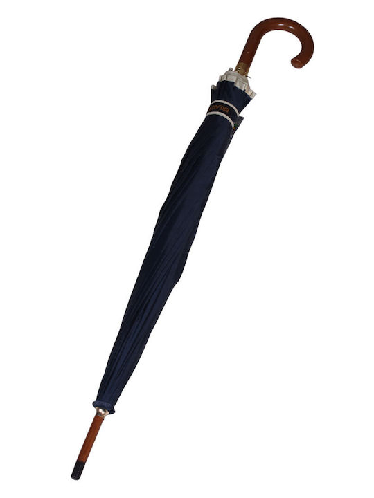 Automatic Umbrella with Walking Stick Blue