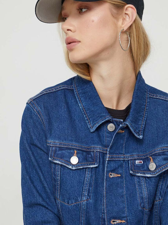 Tommy Hilfiger Women's Short Jean Jacket for Spring or Autumn Blue