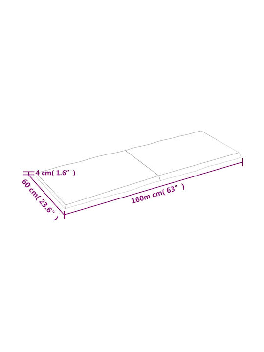 vidaXL Rectangular Table Surface made of MDF Brown 160x60x4cm 363972 1pcs