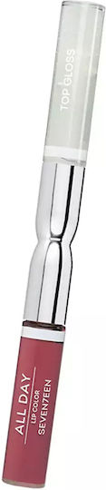 Seventeen All Day Lip Color & Top Gloss Υγρό Κραγιόν Metallic 05 Habiscus 10ml