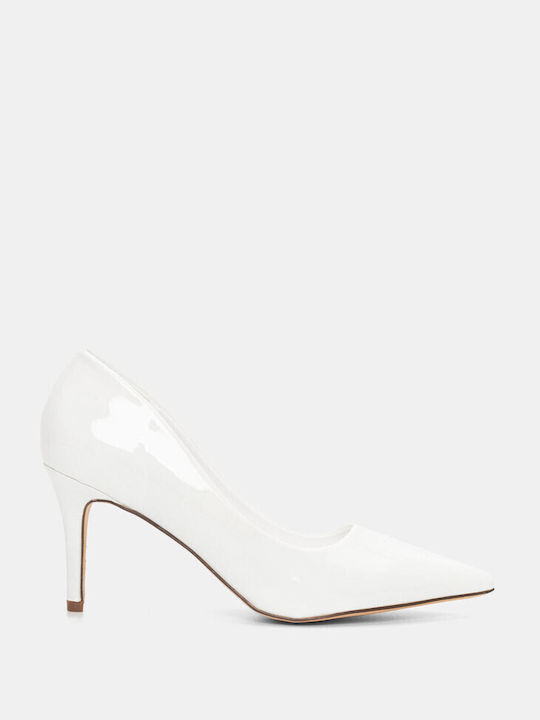 Luigi Patent Leather Pointed Toe White High Heels