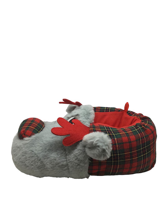 Winterliche Herrenhausschuhe mit Tiermotiven Gray