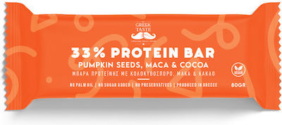 myGreekTaste Vegan Pumpkin Seeds, Maca & Cocoa Bar with 33% Protein 80gr