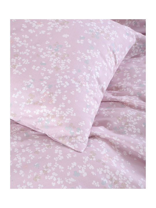 Rythmos Bettbezug-Set Baumwolle Übergröße mit 2 Kissenbezügen 220x250 Harpia Pink