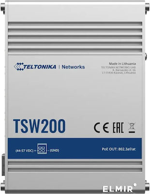 Teltonika TSW200 Unmanaged L2 PoE+ Switch with 10 Gigabit (1Gbps) Ethernet Ports and 2 SFP Ports