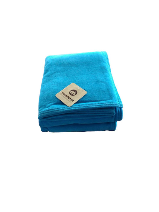 Manterol Casa Arica Decke Fleece Übergröße 220x240cm Hellblau