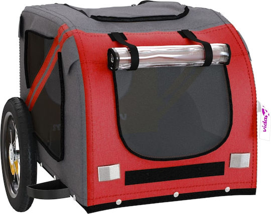 vidaXL Dog Carrying Red Stroller for 30kg Pets L124xW53xH53cm