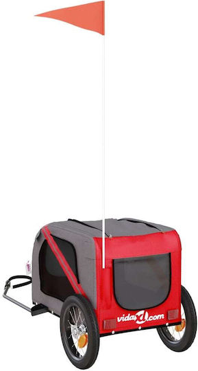 vidaXL Dog Carrying Red Stroller for 30kg Pets L124xW53xH53cm