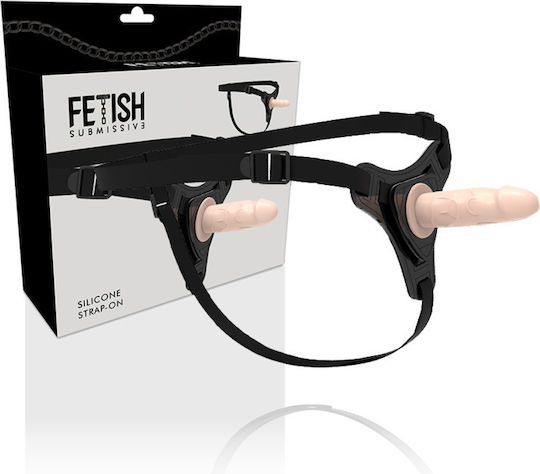 Fetish Submissive Silicone Strap-on Realistic Gurtzeug mit Dildo 12.5cm in Farbe Flesh