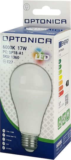 Optonica Λάμπα LED 17W για Ντουί E27 και Σχήμα A60 Ψυχρό Λευκό 1710lm