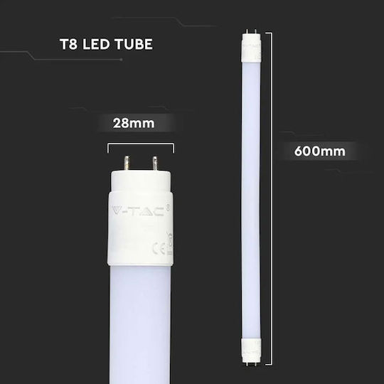 V-TAC LED Bulb 9W Fluorescent Type 60εκ. for Socket G13 and Shape T8 Warm White 850lm