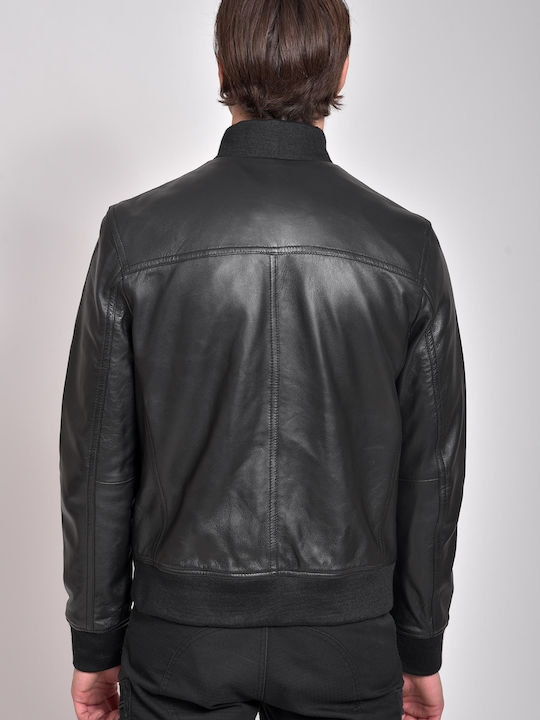 Vainas Dakota Sheep Men's Winter Leather Jacket Black