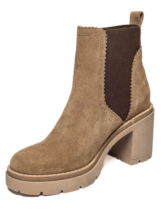 Wildleder Stiefeletten Damen Beige