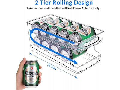 Aj Rolling Can Dispenser Θήκη Μπουκαλιών Ψυγείου Πλαστική 35.6x17x15cm