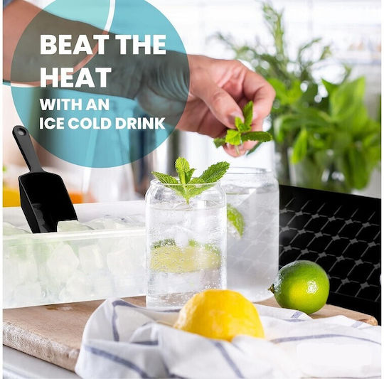 Aj Ice Cube Tray Cube Silicone 55 Slots with Lid Black AJ-RBKTJR002-BK