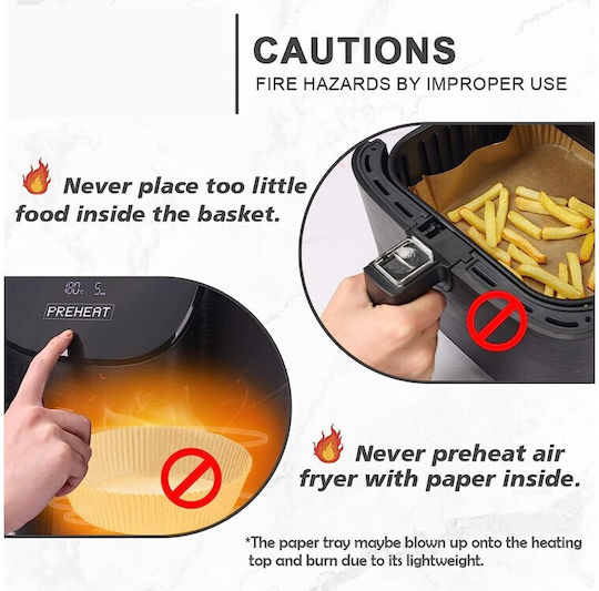 Aj WP Non-stick Papers for Air Fryer 23x23cm 50 Pieces