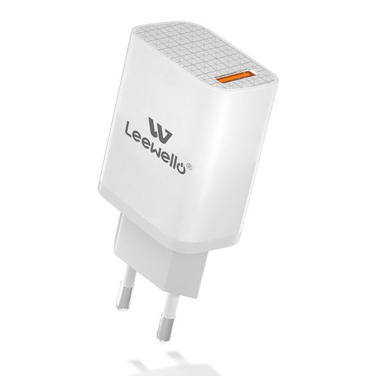 Leewello Încărcător cu Port USB-A și Cablu USB-C 15W Albς (Lw-210)
