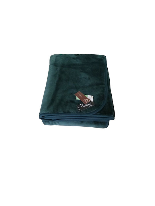 Manterol Casa Polo Color Velvet Blanket Double 220x240cm Melitzani