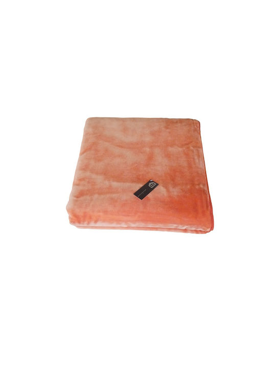 Manterol Casa Polo Color Velvet Blanket Double 220x240cm Melitzani