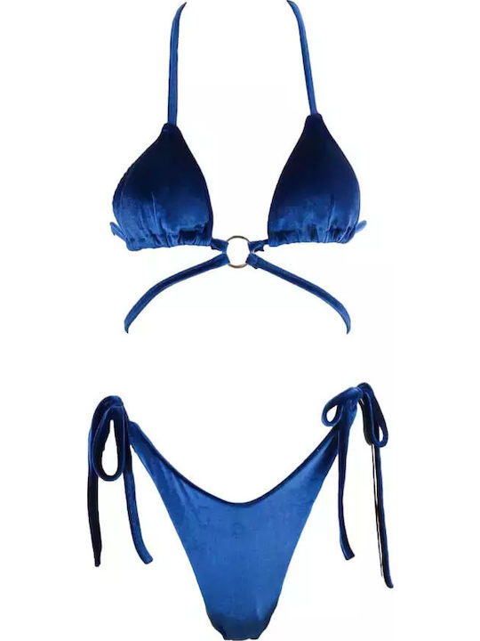Set Bikini Triunghi & Brazilia Albastru