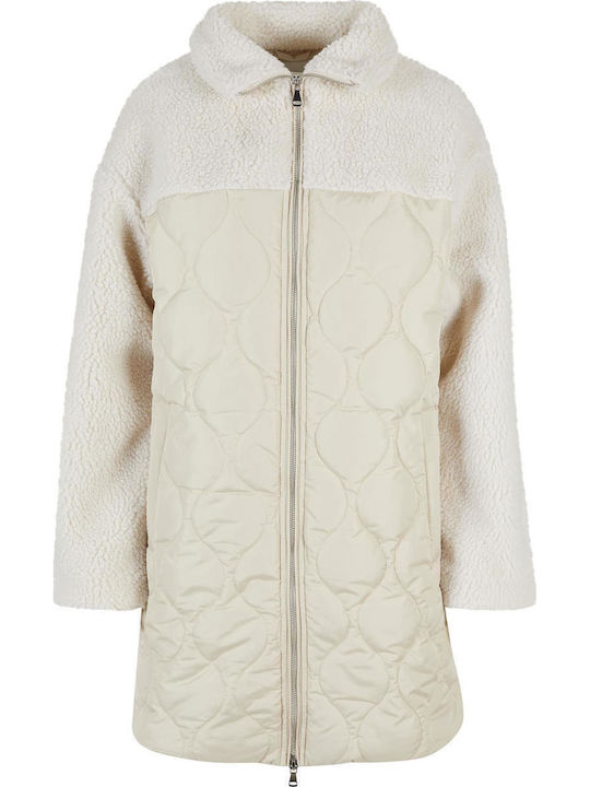 Kurz Damen Puffer Jacke für Winter Softseagrass/Whitesand