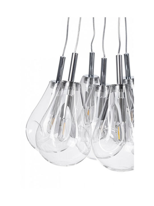 Bizzotto Reflect Pendant Chandelier for 7 Bulbs E14, E.14 Silver