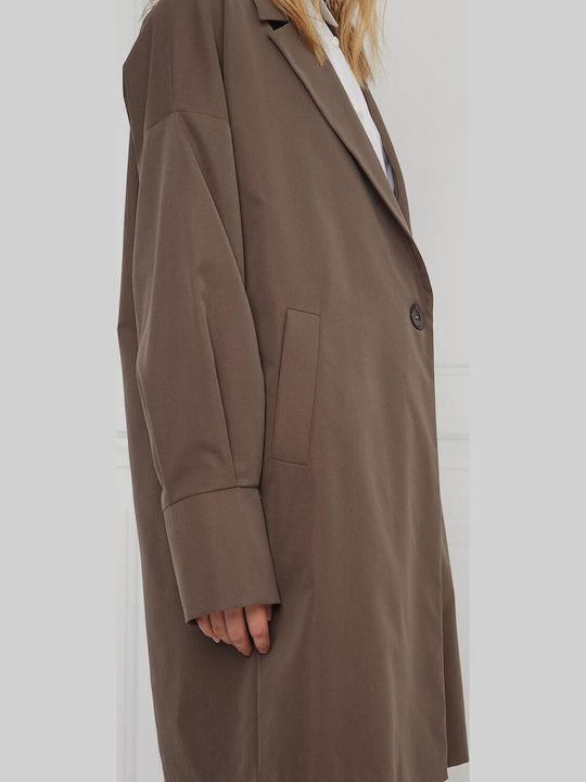 Femeie Maro Palton Oversized cu Nasturi