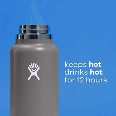 Hydro Flask Wide Mouth Glas Thermosflasche Rostfreier Stahl BPA-frei Rain 960ml mit Schleife W32BTS417