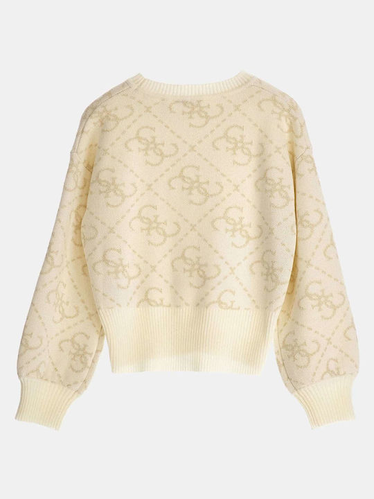 Guess Kids' Sweater Long Sleeve Ecru