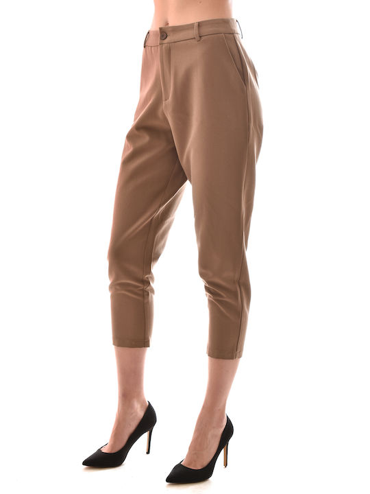 Lotus Eaters Women's Crepe Trousers in Relaxed Fit Beige