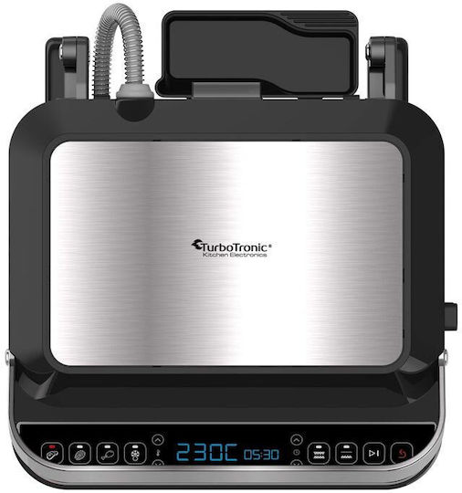 Turbotronic Commercial Double Sandwich Maker with Ribbed Top and Ribbed Bottom 2000W