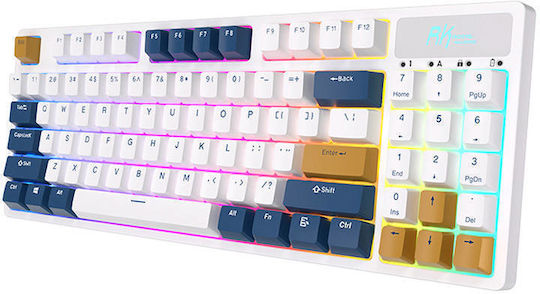 Royal Kludge RK89 Fără fir Gaming Tastatură Mecanică cu Personalizat comutatoare și iluminare RGB (Engleză US) Alb