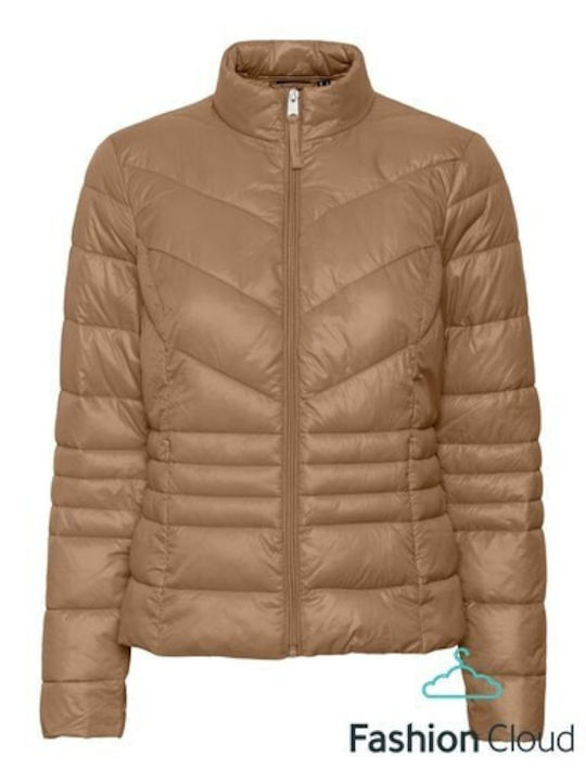 Vero Moda Women's Short Puffer Jacket for Winter Brown