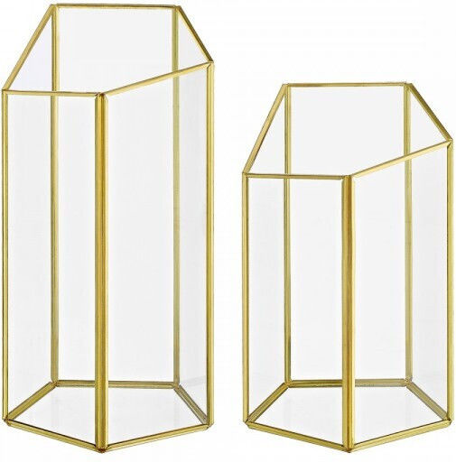 Palma Emporio Glass Vase Gold 12.5x12.5xHeight 25cm
