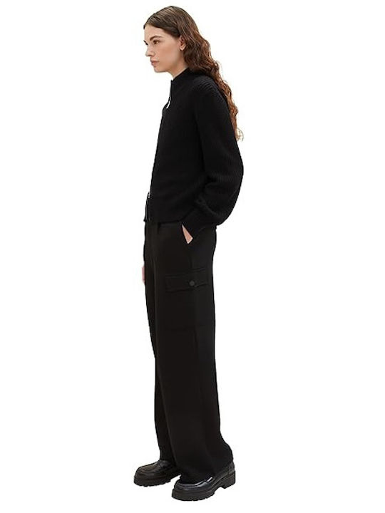 Tom Tailor Women's Fabric Cargo Trousers Black