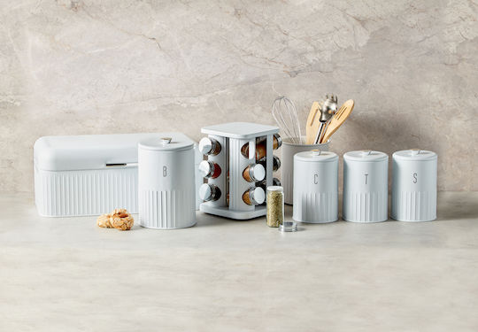 Maxwell & Williams Tea Jar with Lid Metallic White 1350ml